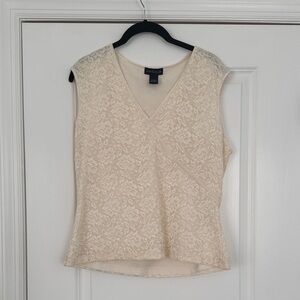 Ann Taylor Ivory Lace Sleeveless Blouse